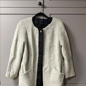 French Connection Cream and Black Teddy Jacket